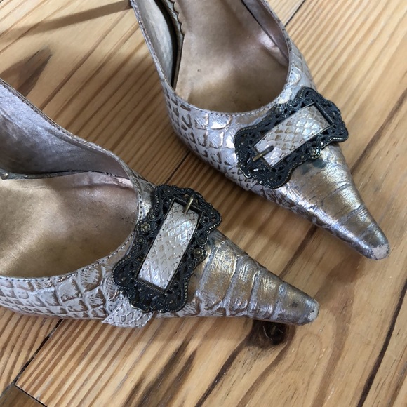 CARLOS metallic pale gold heels - Picture 5 of 5
